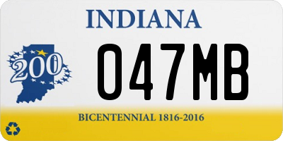 IN license plate 047MB