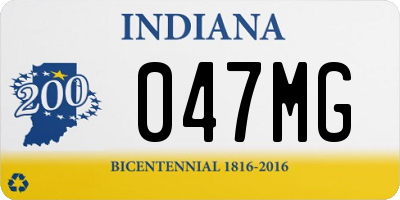 IN license plate 047MG