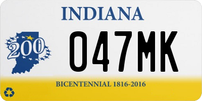 IN license plate 047MK