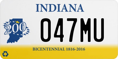 IN license plate 047MU