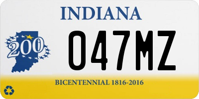 IN license plate 047MZ