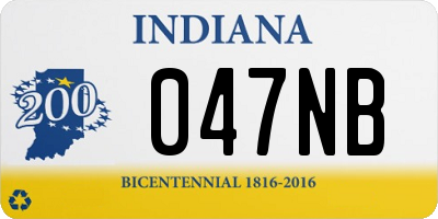 IN license plate 047NB