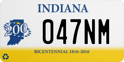 IN license plate 047NM