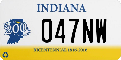 IN license plate 047NW