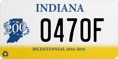 IN license plate 047OF