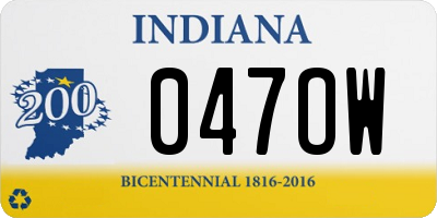 IN license plate 047OW