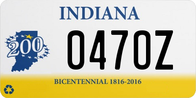 IN license plate 047OZ