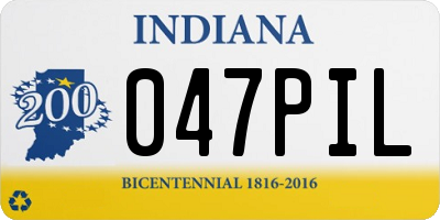 IN license plate 047PIL