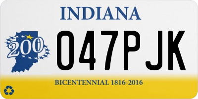 IN license plate 047PJK