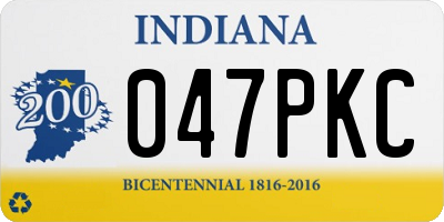 IN license plate 047PKC