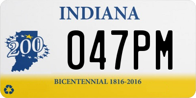 IN license plate 047PM