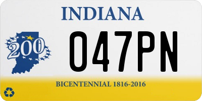 IN license plate 047PN