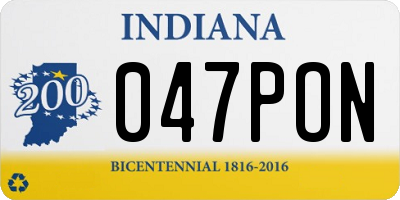 IN license plate 047PON
