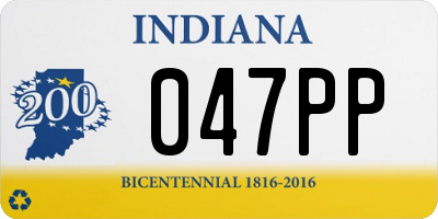 IN license plate 047PP