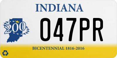 IN license plate 047PR