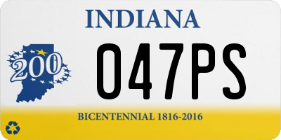 IN license plate 047PS