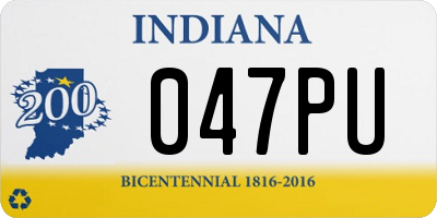 IN license plate 047PU