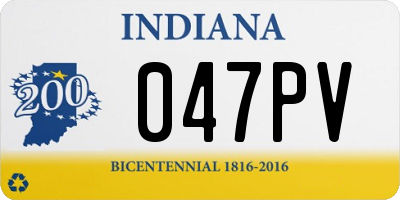 IN license plate 047PV