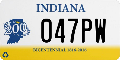 IN license plate 047PW