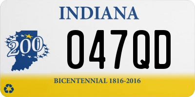 IN license plate 047QD