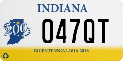 IN license plate 047QT