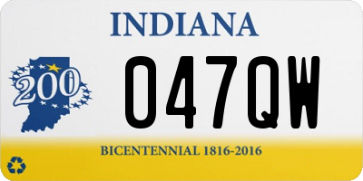 IN license plate 047QW