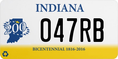 IN license plate 047RB