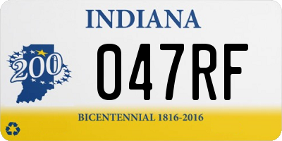 IN license plate 047RF