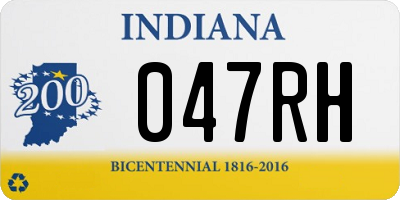 IN license plate 047RH