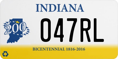IN license plate 047RL