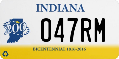 IN license plate 047RM