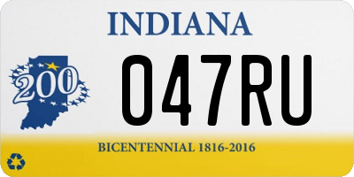 IN license plate 047RU