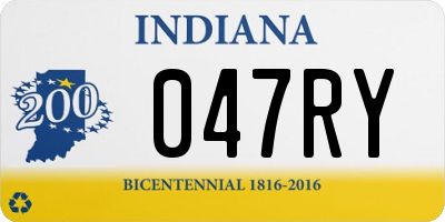IN license plate 047RY