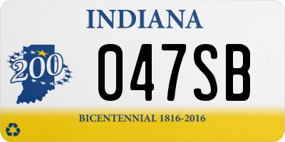 IN license plate 047SB