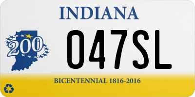 IN license plate 047SL