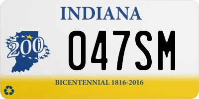 IN license plate 047SM