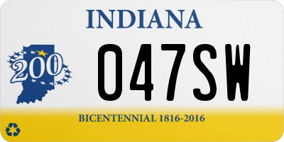 IN license plate 047SW