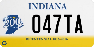 IN license plate 047TA