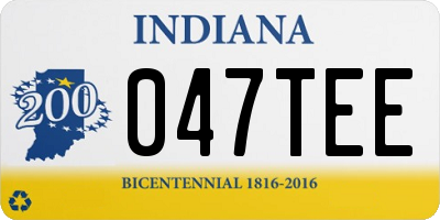 IN license plate 047TEE