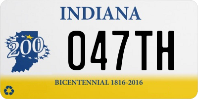 IN license plate 047TH