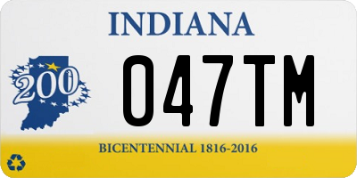 IN license plate 047TM