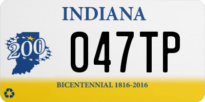 IN license plate 047TP