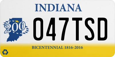 IN license plate 047TSD