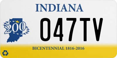 IN license plate 047TV