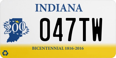 IN license plate 047TW