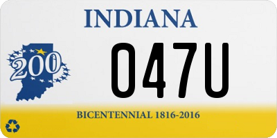 IN license plate 047U