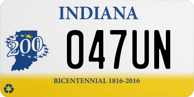 IN license plate 047UN