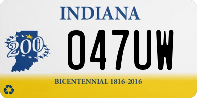 IN license plate 047UW