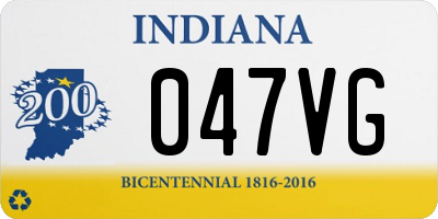 IN license plate 047VG