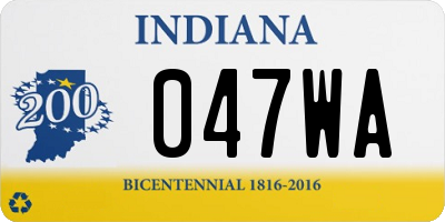 IN license plate 047WA